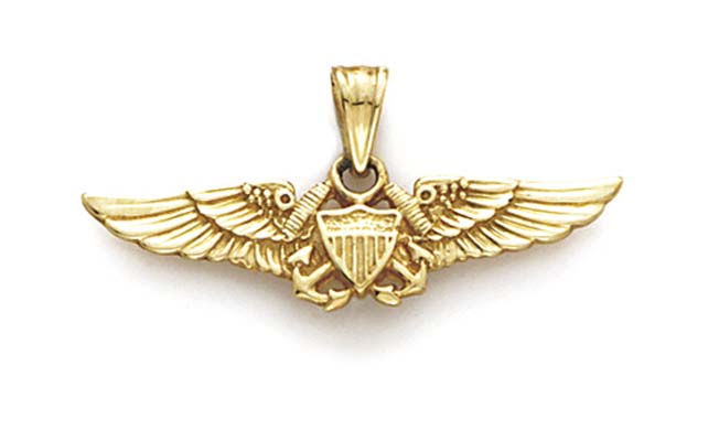 
14k Yellow Gold US Air Force Pilot Wings Pendant
