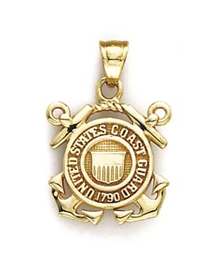 
14k Yellow Gold US Coast Guard Emblem Pendant
