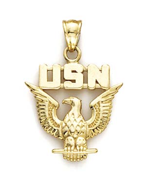 
14k Yellow Gold US Navy Eagle Pendant
