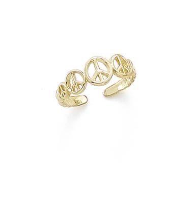 
14k Yellow Gold Peace Signs Toe Ring
