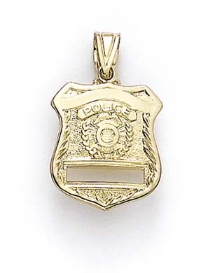
14k Yellow Gold Small Police Badge Pendant
