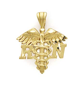 
14k Yellow Gold Registered Nurse Symbol Pendant

