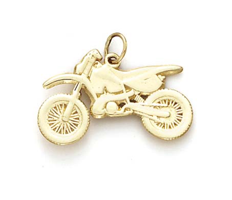 
14k Yellow Gold MotoCross Bike Pendant

