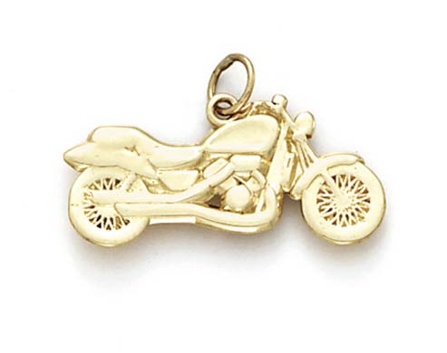 
14k Yellow Gold Motorcycle Pendant
