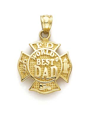 
14k Yellow Gold Fd Worlds Best Dad Pendant
