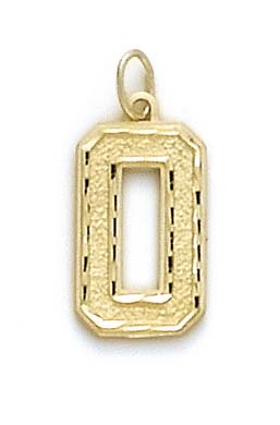 
14k Yellow Gold Large Sport Number 0 Pendant
