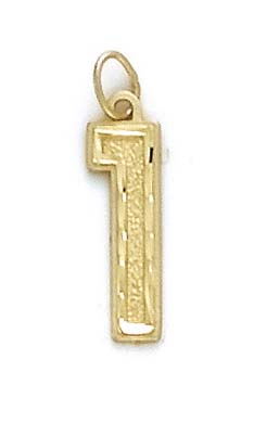 
14k Yellow Gold Large Sports Number 1 Pendant
