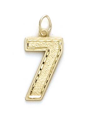 
14k Yellow Gold Large Sports Number 7 Pendant
