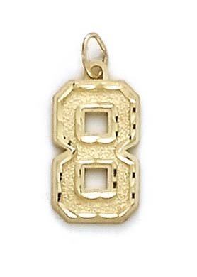 
14k Yellow Gold Large Sports Number 8 Pendant
