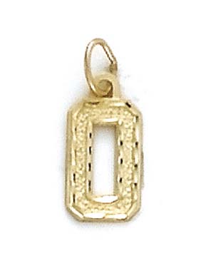 
14k Yellow Gold Small Sport Number 0 Pendant
