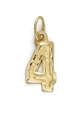 
14k Yellow Gold Small Sport Number 4 Pendant
