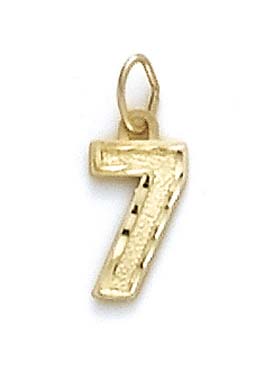
14k Yellow Gold Small Sport Number 7 Pendant
