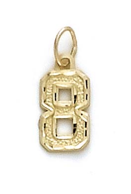 
14k Yellow Gold Small Sport Number 8 Pendant
