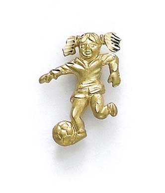 
14k Yellow Gold Female Soccer Player Pendant
