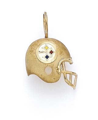 
14k Yellow Gold Enamel Pittsburgh Steelers Helmet Pendant
