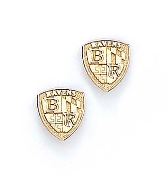 
14k Yellow Gold Polished Small Baltimore Ravens Earrings
