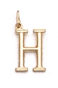 
14k Yellow Gold Initial H Pendant 11/16 Inch Long
