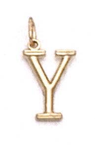 
14k Yellow Gold Initial Y Pendant 11/16 Inch Long
