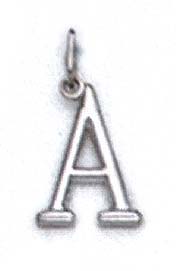 
14k White Gold Initial A Pendant 11/16 Inch Long
