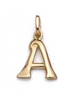 
14k Yellow Gold Polished Initial A Pendant 11/16 Inch Long

