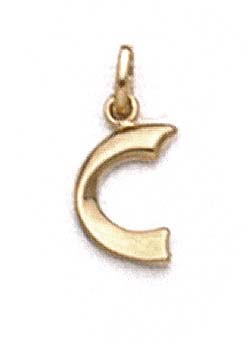 
14k Yellow Gold Polished Initial C Pendant 11/16 Inch Long
