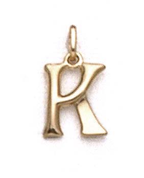 
14k Yellow Gold Polished Initial K Pendant 11/16 Inch Long
