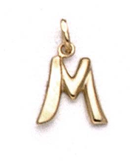 
14k Yellow Gold Polished Initial M Pendant 11/16 Inch Long
