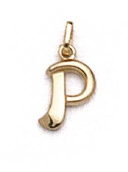 
14k Yellow Gold Polished Initial P Pendant 11/16 Inch Long
