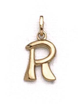 
14k Yellow Gold Polished Initial R Pendant 11/16 Inch Long
