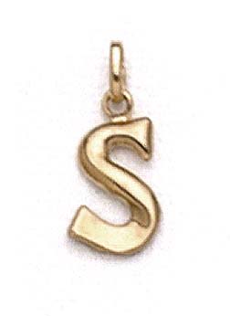 
14k Yellow Gold Polished Initial S Pendant 11/16 Inch Long
