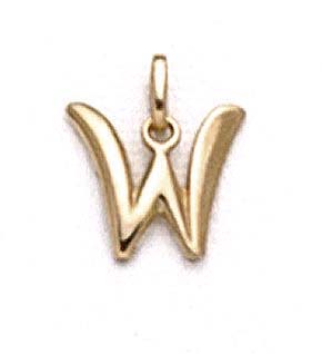 
14k Yellow Gold Polished Initial W Pendant 11/16 Inch Long
