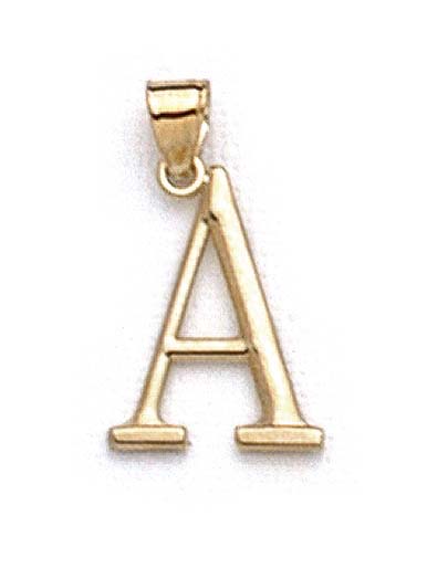 
14k Yellow Gold Initial A Pendant 1 3/8 Inch Long
