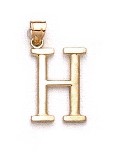 
14k Yellow Gold Initial H Pendant 1 3/8 Inch Long
