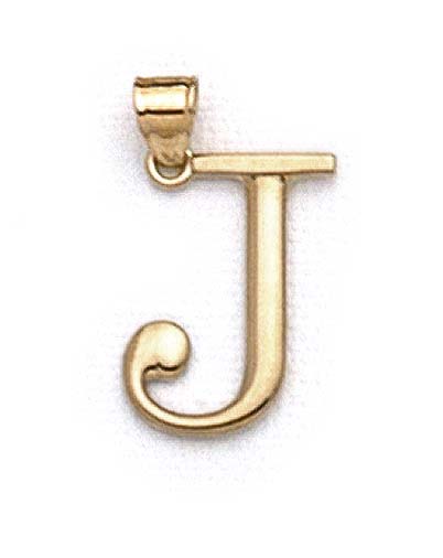 
14k Yellow Gold Initial J Pendant 1 3/8 Inch Long

