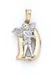 
14k Initial D with Angel Pendant 3/4 Inch
