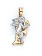 
14k Initial F with Angel Pendant 3/4 Inch
