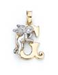 
14k Initial G with Angel Pendant 3/4 Inch
