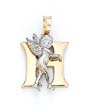
14k Initial H with Angel Pendant 3/4 Inch
