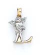 
14k Initial L with Angel Pendant 3/4 Inch
