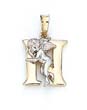 
14k Initial N with Angel Pendant 3/4 Inch
