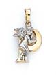 
14k Initial P with Angel Pendant 3/4 Inch
