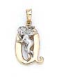 
14k Initial Q with Angel Pendant 3/4 Inch
