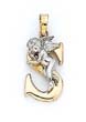 
14k Initial S with Angel Pendant 3/4 Inch
