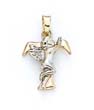 
14k Initial T with Angel Pendant 3/4 Inch
