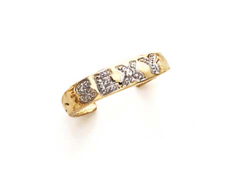 
14k Two-Tone Gold Diamond Sexy Toe Ring
