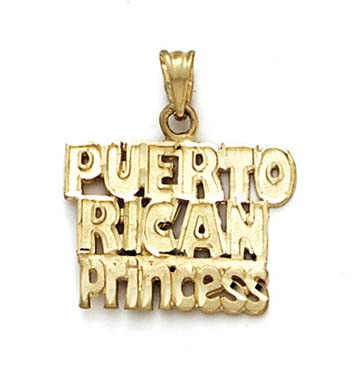 
14k Yellow Gold Puerto Rican Princess Pendant
