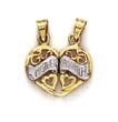 
14k Two-Tone Heart Mom and Daughter Penda

