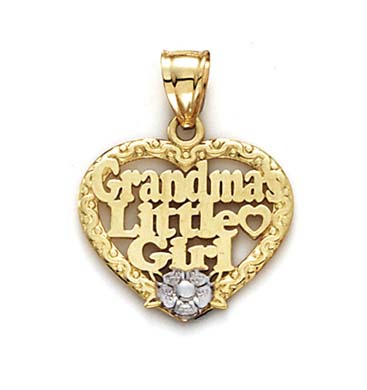 
14k Two-Tone Gold Grandmas Little Girl Pendant
