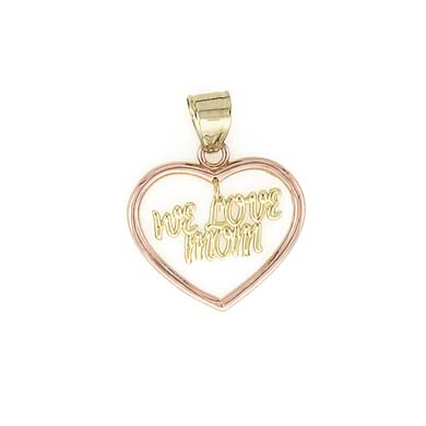 
14k Two-Tone Gold We Love Mom Pendant

