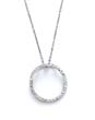 
14k White Small Diamond-Cut Circle Neckla
